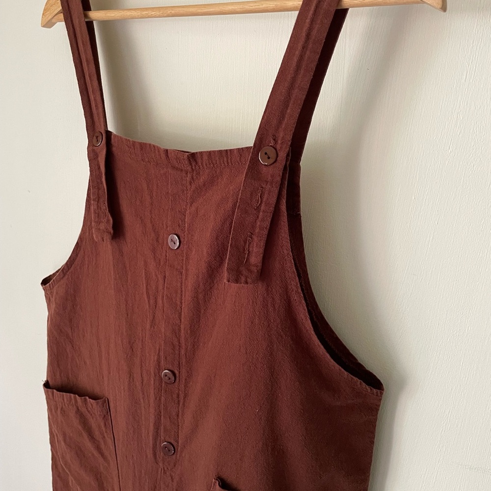Women's Brown Slouch Overalls